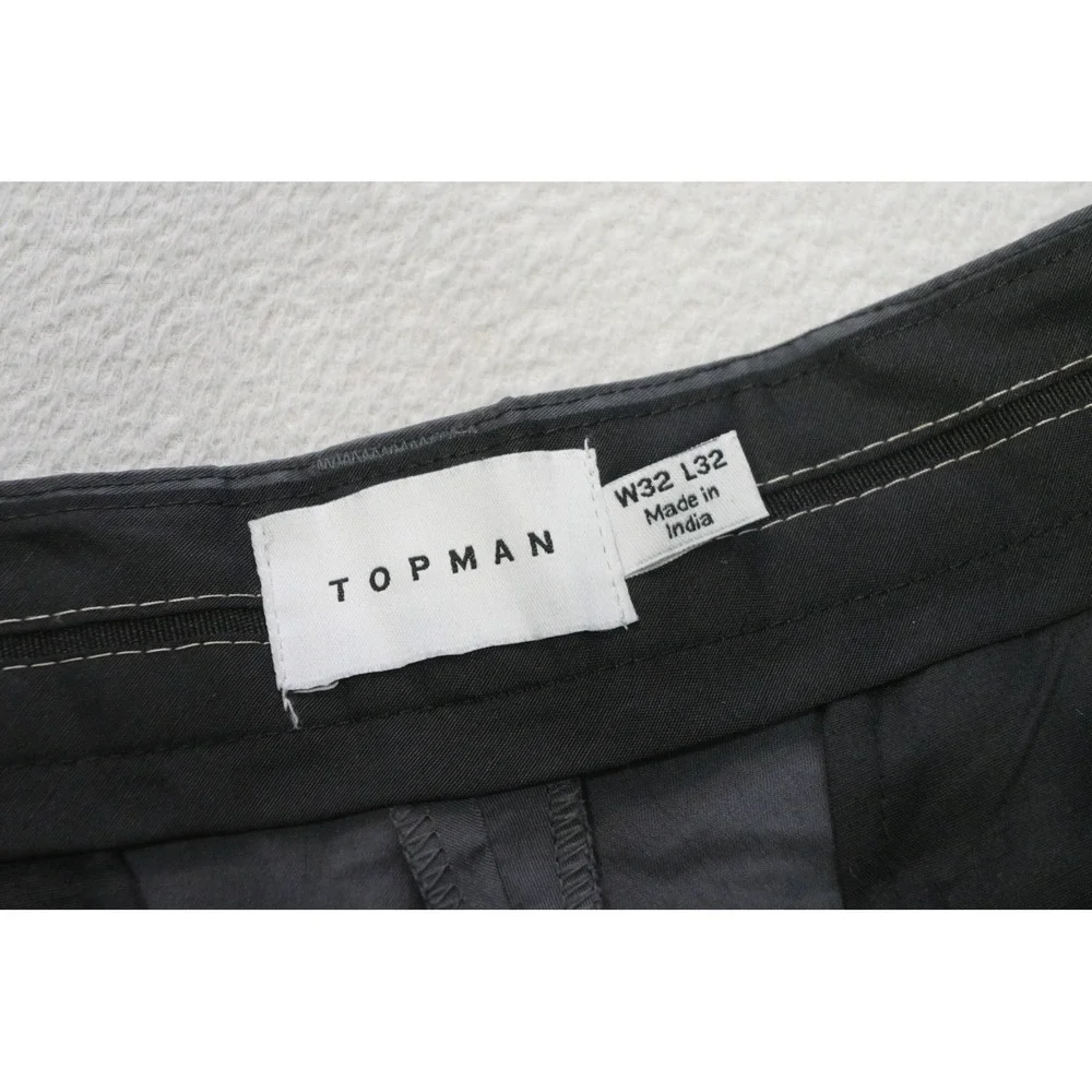Topman Dress Pants Men 32x32 Gray Straight Leg Tech Chino Pants Excellent